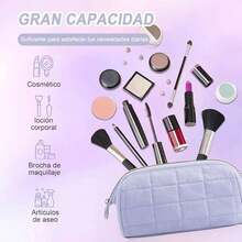 Travel Makeup Bag, Large Cosmetic Organizer, Waterproof Portable Toiletry Bag for Women (Purple) - como en la foto - Ver 6
