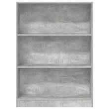 vidaXL Bibliothèque gris béton 80x24x109 cm ingénierie du bois - Gris - Voir 5