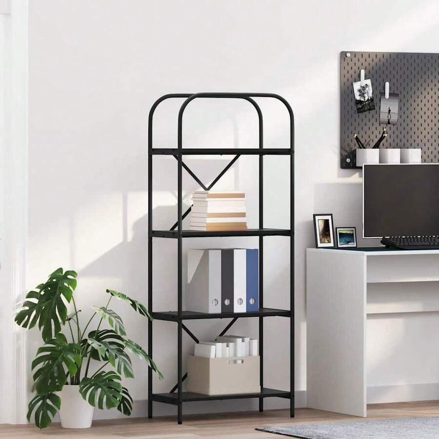 vidaXL Étagère Chêne nero 60 x 30 x 146 cm Bois d'ingénierie - nero - Visualizzare 1