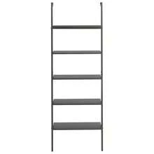 vidaXL Étagère inclinado con 5 niveles negro 64x35x185 cm - Negro - Ver 3