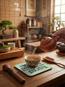 1pc Funny Left-Handed Coaster - "I'm Left-Handed, But I'm Always Right" Gift, Living Room Coffee Cup Mat And Tea Cup Pad - Multicolor - View 5