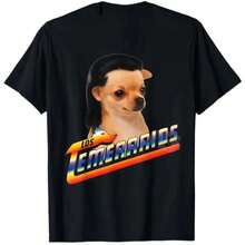Camiseta divertida de meme de perro Los Temerarios, linda variación de perro Y2k, atuendo gráfico Brainrot, camiseta impresa humorística, ropa de calle - Negro - Ver 10