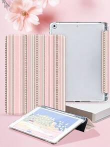 Kingsung Ốp bảo vệ máy tính bảng màu hồng tối giản với họa tiết đường thẳng, phù hợp với iPad 9.7/10.2/10.5/10.9/12.9/Pro 11, Galaxy Tab S6 Lite 10.4", Kindle Paperwhite thế hệ thứ 12 năm 2024, Kindle (thế hệ thứ 11) năm 2022, chất liệu mềm mại, chống sốc, hỗ trợ chân đế thông minh/tự động bật/tắt màn hình. - Nhiều màu - Xem 4