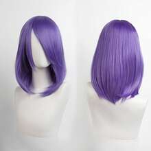 Karida 14-Inch Synthetic Fiber Cosplay Wig With Bangs, Layered Straight Hair, Unisex Cosplay Wig, High Density, Natural-Looking Cosplay Wig For Men And Women