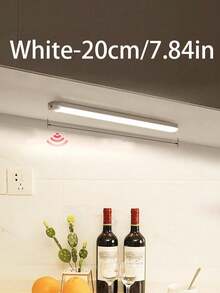 1 pieza Luz con sensor de movimiento, luz nocturna inalámbrica recargable por USB, alta luminosidad, apta para uso en interiores, lámpara LED con sensor de movimiento inteligente para gabinete, armario, dormitorio, cocina, escaleras, escritorio - Blanco - Ver 16