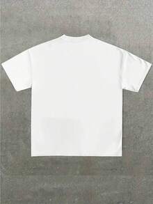 Double-Sided Printing (180 Pure Cotton T-Shirt) Hand Drawn Y2k Style Printing Men's Summer Round Neck Short Sleeve Casual Cotton - 白色 - 查看 4