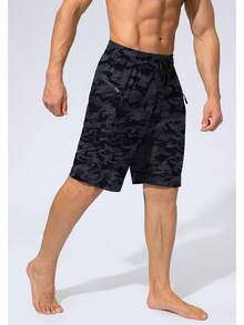 Men's Swim Trunks Quick Dry Board Shorts With Zipper Pockets Beach Shorts Bathing Suits Men - No Mesh Liner - Grey Camo - 查看 3
