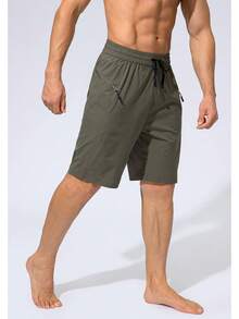 Men's Swim Trunks Quick Dry Board Shorts With Zipper Pockets Beach Shorts Bathing Suits Men - No Mesh Liner - 板岩綠 - 查看 3