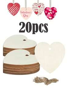 20 Stücke unfertige Holz-Herzform DIY Maldekorationen, kleine Herz Deko geeignet für DIY Malerei, Hochzeit, Hausparty, Feiertags-Anhänger, Hängedekoration, Oster-Frühlingsparty, Bauernhaus Gartendekoration, Heim-Themenparty, Geschenkanhänger - Verschiedenfarbig - Übersicht 10