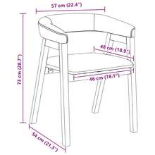 vidaXL Sedie da sala da pranzo 2 pz Naturali 54 x 57 x 73 cm - Bianco - Visualizzare 11