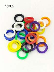 Silicone Elastic Key Cap Set, Flexible Key Sleeve, Key Identification Tag Cover, Convenient Key Ring Identifier, Protective Key Ring Cover (Random Color)