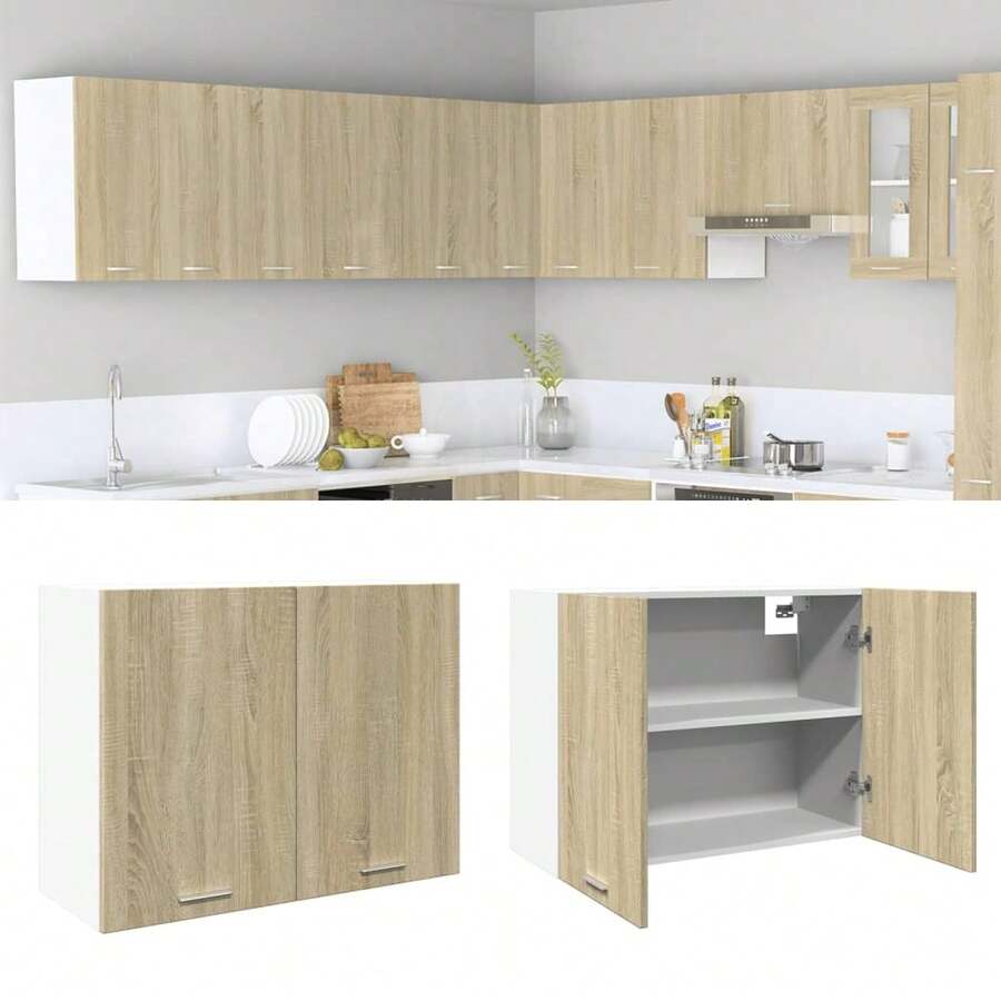 vidaXL Armario suspendido "Lyon" Chêne Sonoma 80 x 31 x 60 cm madera de ingeniería - Marrón - Ver 1