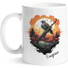 Customized Deer Hunting Coffee Mugs, No Bragging Until You're Dragging Cups, Personalized Name Hunting Lovers Cup Gift, Ideal Cup Gift For Hunter Men Women, Hunt Themed Travel Mug - HAN-124-1095-Chim trên súng trường - Xem 9