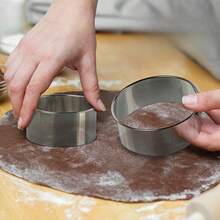 Bộ 3 khuôn làm bánh bao bằng thép không gỉ - Dụng cụ hoàn hảo để làm bánh bao, bánh ngọt, bánh quy và bánh nướng thơm ngon - Dụng cụ nhà bếp lý tưởng cho gia đình và nhà hàng. - Bạc - Xem 6