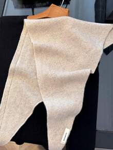 1pc 100% Wool Triangle Scarf, Women's Headscarf, Knitted Scarf, Multi-Functional Warm Knitted Scarf, Winter Scarf, Autumn Accessory. Suitable For Dates, Casual And Formal Occasions, A Versatile And Fashionable Accessory. - Beige - View 2