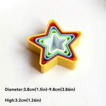 5-Piece/Set Baking Molds, Cartoon Cookie Molds, Star, Heart, Flower, Tree, Person Round And Square Cake Molds, Fruit And Vegetable Cutting Molds - Multicolor - View 10