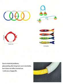 Colorful Diving Rings, Fun Underwater Pool Toys, Suitable For Diving Training And Salvage, Orange, Green, Blue, Yellow, Swimming Pool Toys, Pool Accessories, Pool Party - Multicolor - View 5