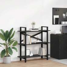 vidaXL Étagère Chêne negro 100 x 33,5 x 102 cm Madera de ingeniería - Negro - Ver 1