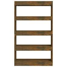 vidaXL Biblioteca/Separador de peças Chêne fumé Bois d'ingénierie - Castanho - Ver 5