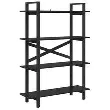 vidaXL Regal, Schwarzeiche, 100 x 33,5 x 140 cm, Holzwerkstoff - Schwarz - Übersicht 2