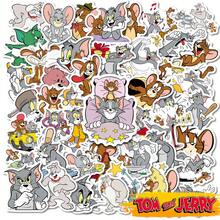 TOM AND JERRY. 50pcs Cartoon Stickers, Waterproof Cat And Mouse Anime Stickers, Suitable For Teenagers And Adults, Cute Anime Stickers, Can Be Used For Decorating Scrapbooks, Laptops, Guitars, Luggage, Classroom Rewards [Official Authorization] School Supplies - Multicolor - View 1