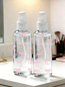 1pc Pink Bow Heart Pattern Spray Bottle - Reusable Portable Spray Bottle, Suitable For Essential Oils, Perfume And Skincare Liquids, Suitable For Hair Salons, Kitchens, Bathrooms, Gardens, Suitable For Travel And Business, Mother's Day Gift, Spring Decor, Travel Essentials (Pattern Randomly Cut) - Multicolor - View 2