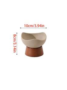 1pc Ceramic Wood Bottom Plate, Asymmetrical Ceramic Bowl, Rough Ceramic Plate, Nut Bowl, Snack Tray, Date Plate, Suitable For Home, Guest Reception, Restaurant, Party
