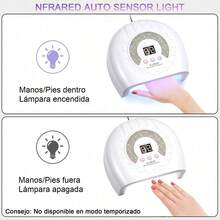 Nueva Actualización En 2026 De La Lámpara De Uñas Profesional Led, Secadora De Curado De Gel De Uñas Ultravioleta, Con Cronómetro Y Sensor De 3 Horas Para Secar Rápidamente Las Herramientas De Uñas - Blanco - Ver 5