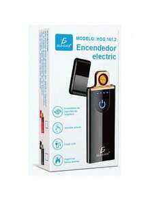 Mechero plasma eléctrico USB con indicador de batería - Negro - Ver 4