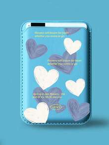 1个艺术感十足的油画爱心图案多卡位防刮便携卡套，适用于MagSafe磁吸手机壳，通勤证件卡套，轻巧便携，兼容安卓及大多数智能手机，送给母亲、家人、朋友、孩子、生日、节日的礼物，手机壳配件，手机粘性支架 - 彩色 - 查看 8