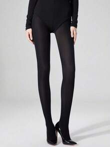 1双女士40D性感黑色透明连裤袜，透明紧身裤，时尚简约打底裤 - 黑色 - 查看 2