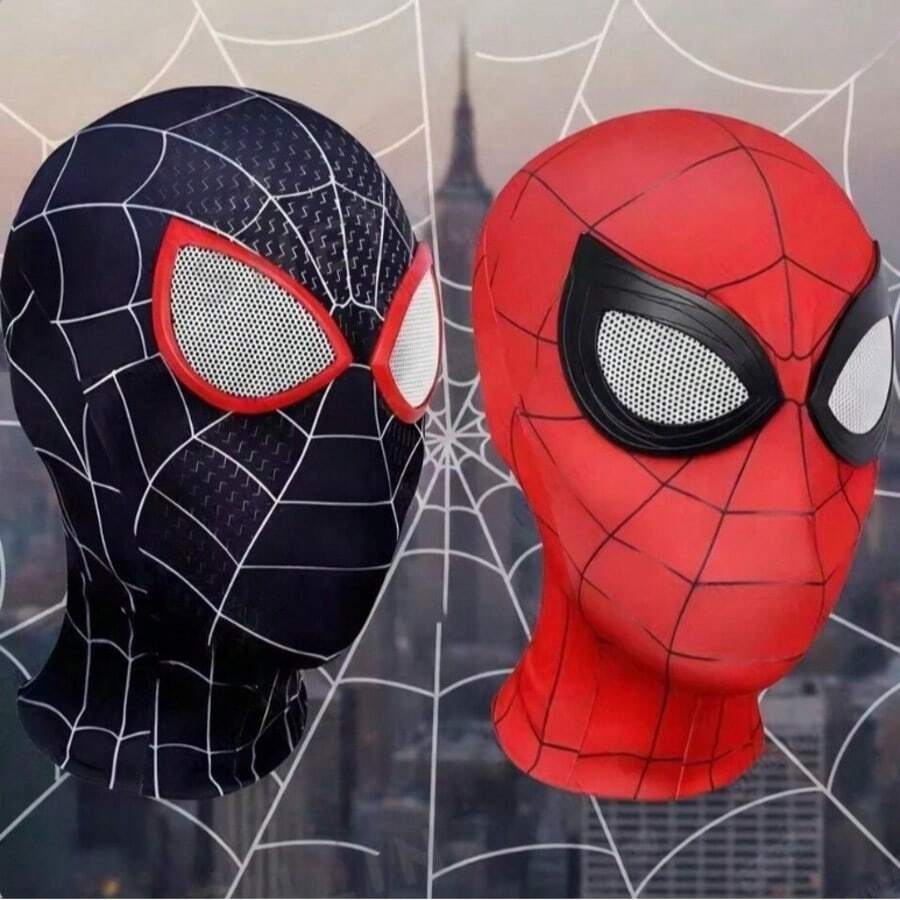 1pc Marvel Spider-Man Mask, Miles Morales Spider-Man Superhero Cosplay Costume Prop, Cartoon Silk Eye Mask Breathable Lightweight Sleep Mask - SDZ Headgear - View 1