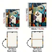 2D Flat, 3pcs 2D/Flat Print, Framed Canvas Painting And Poster, Ready To Hanging, Retro Art Style Fashion Abstract, Home Decor, Wall Art, Room Decor, Printing, Holiday Gift, Living Room, Bedroom, Dining Room, Office Decoration Hanging Picture - 30*45/12*18*1.2inch-framed - View 7