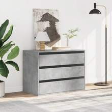 vidaXL Commode d'angle gris béton 80x41x58 cm ingénierie du bois - Gris - Voir 3