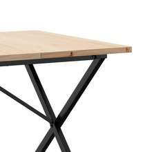 vidaXL X-förmiger Esstisch 180x90x75,5 cm, massives Kiefernholz, Stahl - Braun - Übersicht 7