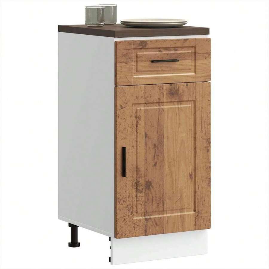 vidaXL Armário de cozinha Porto vieux bois bois d'ingénierie - Castanho - Ver 1