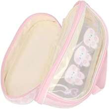 Estuche para Lápices Kawaii Doble Capa Transparente Impermeable Rosa con Asa Ideal para Niñas en la Escuela - como en la foto - Ver 8