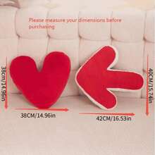 情人节创意箭头和心形毛绒抱枕，柔软羊羔绒靠垫，浪漫装饰抱枕，适用于沙发和卧室 - 彩色 - 查看 4