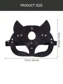 Máscara de gato para mujeres, máscaras de mascarada para mujeres, máscaras de conejo, máscara de cara de gato para discoteca, cóctel y cosplay - Negro - Ver 4