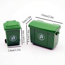 Mini Sanitation Trash Can Coin Storage Can Desktop Decor - Green - View 5