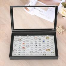 100 Slots Earring Holder Display, Velvet Earring Storage Organizer Box Tray With Clear Lid For Women And Selling Show (Black) - Black+White - View 5