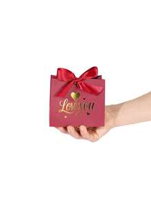 10PCS/1PC/Small Bowknot Gift Box [Including Ribbon] Valentine's Day Gift Box, Packaging Box, Packaging Bag, Can Hold Small Items, For Lovers, For Friends, Suitable For Valentine's Day, Birthdays, Party Gift Boxes