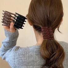 2pcs Women's Minimalist Criss-Cross Hair Clips, Elegant Gift Idea For Valentine's Day - Multicolor - View 4