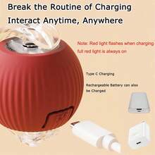 1pc Random Color Indoor Cat Interactive Toy, Automatic Cat/Kitten Toy, Suitable For Bored Indoor Adult Cats, Motion Activated USB Rechargeable Automatic Rotating Interactive Cat Ball Toy, Suitable For All Breeds And Sizes Of Cats, Automatic Moving Cat Ball, USB Rechargeable Interactive Ball, Durable Automatic Rotating Ball, Suitable As Cat Interactive Toy. - Dragonfly Gravity Ball - View 18