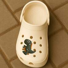 Pin Decorativo Infantil Dino – Enfeite para Calçados com Furos de Encaixe – Aplique Emborrachado - Verde Oliva - Visão 1