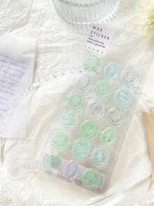 18pcs Retro Wax Stickers, Suitable For DIY Scrapbook, Diary, Planner, Decorations, Korean, Envelopes, Sealing Labels, Early Morning Candy Wax Seal Stamp Series Transparent Wax Seal Stickers For Envelopes, Journals
