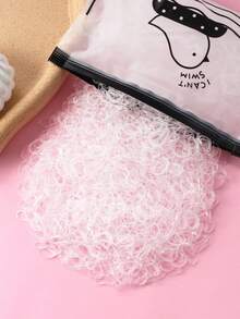 2000/100pcs Disposable Elastic Fashion Headbands For Women, Elastic Hair Ties Won't Damage Ponytail Holders ,Rubber Bands ,Scrunchies ,Hair Rope - White - View 3