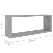 vidaXL Cubo mural étagères 6 pcs Gris béton Bois d'ingénierie - Cinza - Ver 9