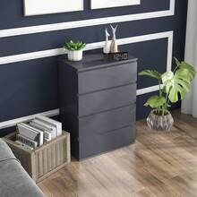 High Gloss Chest Of Drawers, Modern Storage Drawer Unit With Soft Closing Mechanism For Bedroom - White - View 3