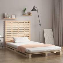vidaXL Tête de lit murale 96x3x91,5 cm Bois maciço de alfinete - Castanho - Ver 1